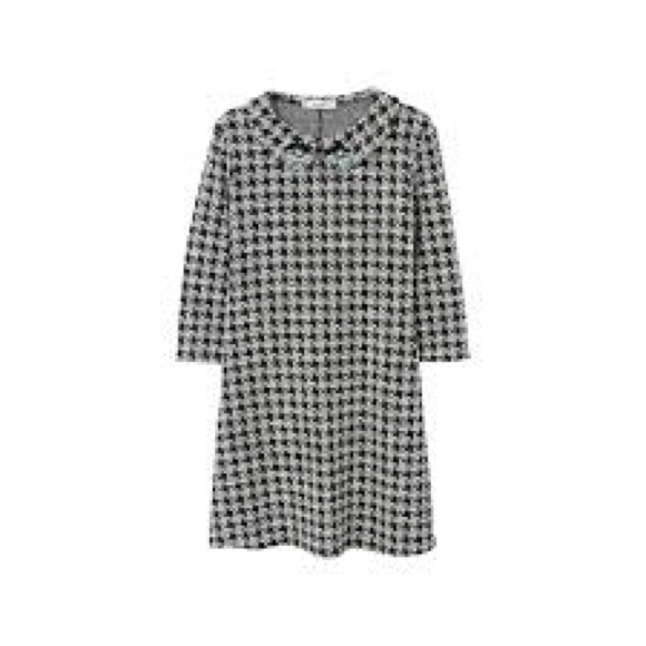 Mango Houndstooth dress with embellished neck - Picture 3 of 5